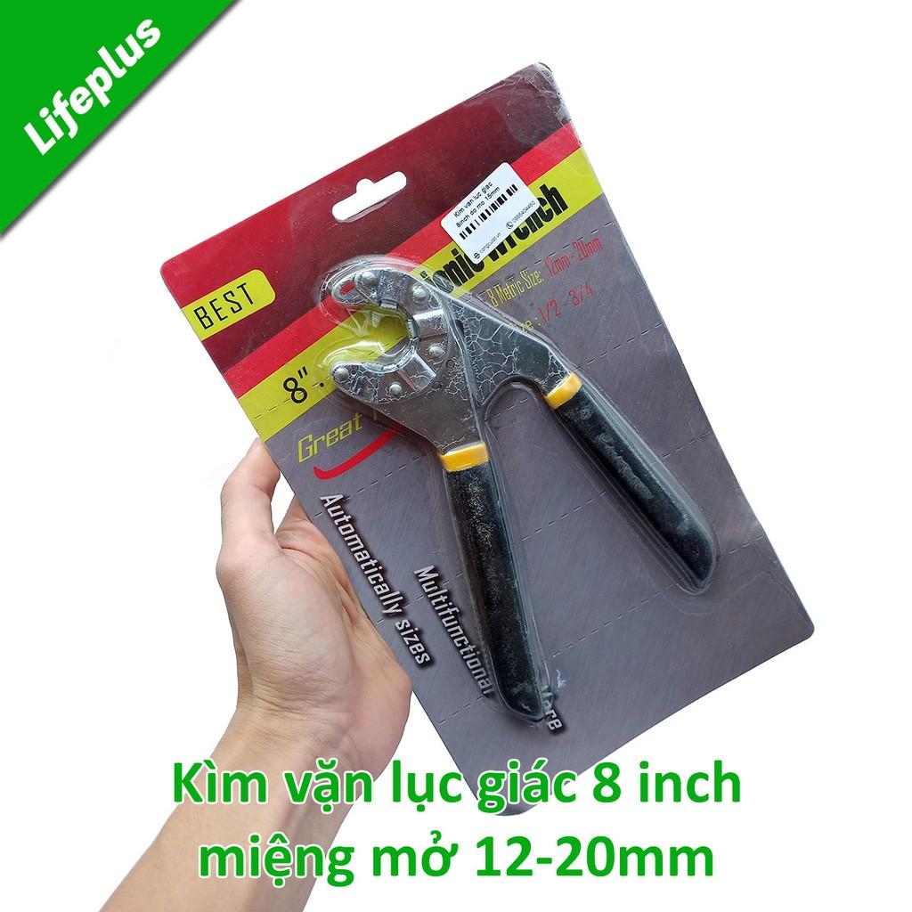 Kìm vặn lục giác 8inch đầu miệng mở tối đa 15mm