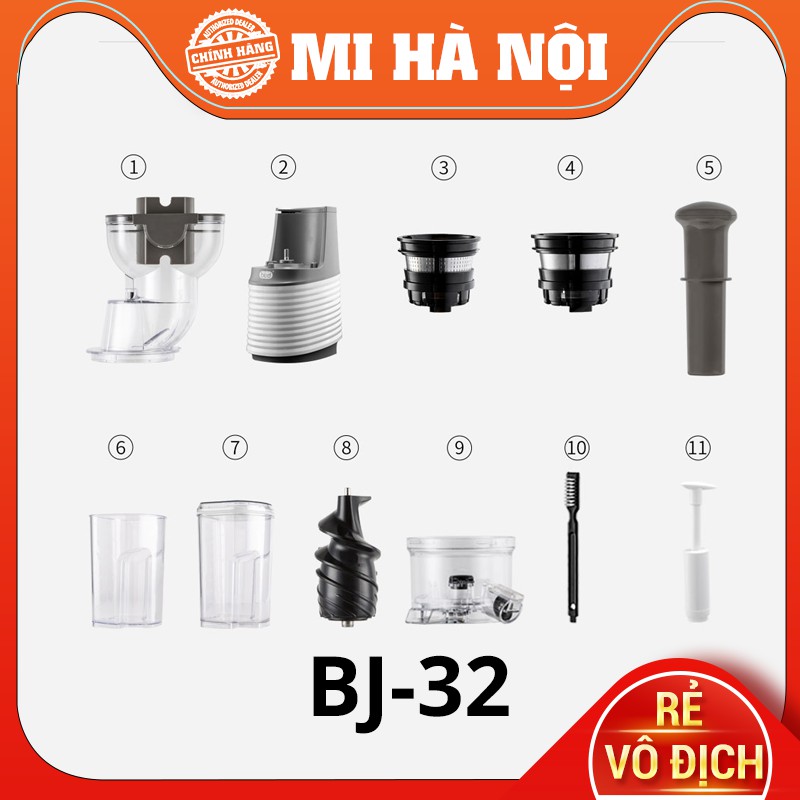 MÁY ÉP CHẬM - ÉP CỦ QUẢ CÔNG SUẤT LỚN XIAOMI BUD BJ-32 Pro 2 cối ép-hàng chính hãng