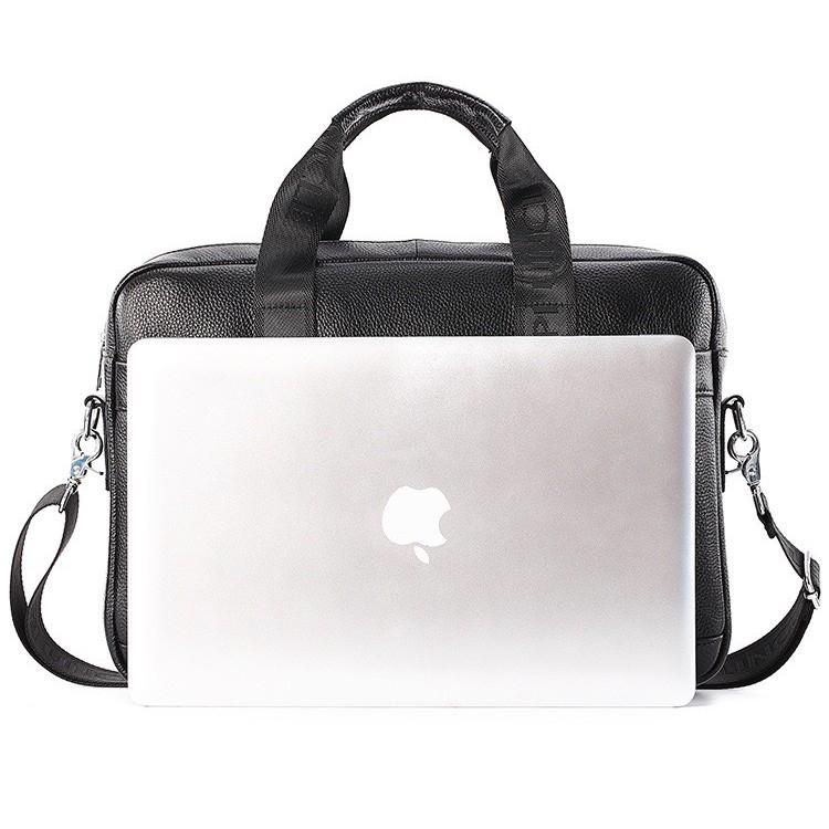Túi xách cặp da đựng laptop 14 inch da bò công sở PI UNCLE T11