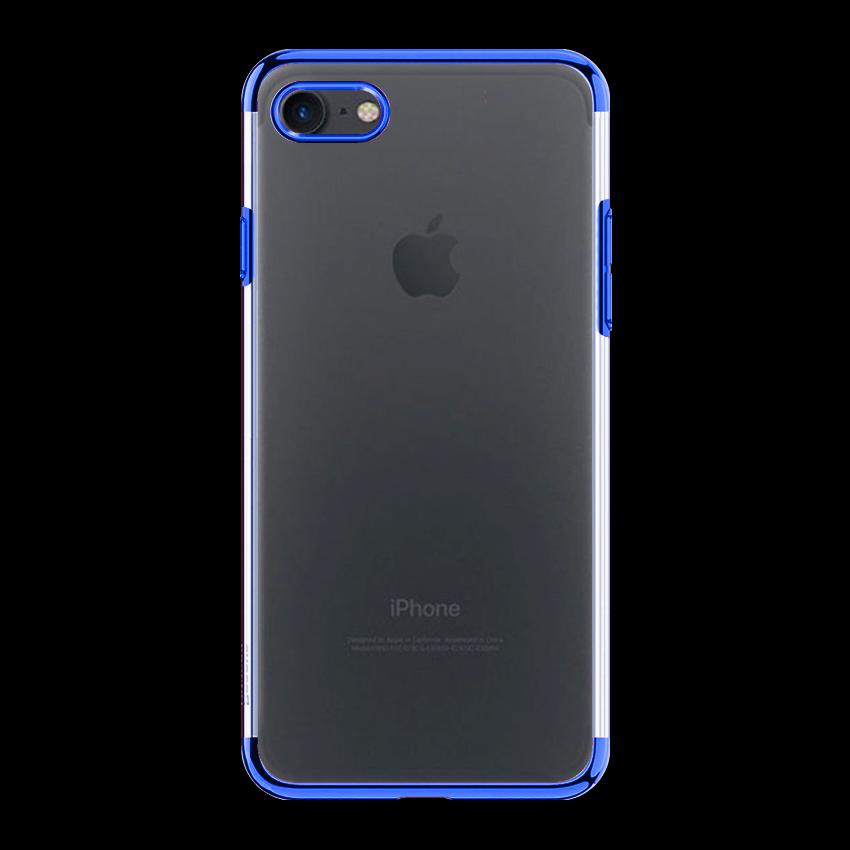 Ốp lưng cho Iphone 7 / Iphone 8 - Ốp dẻo viền mạ màu Xanh ánh kim - Hàng Chính Hãng