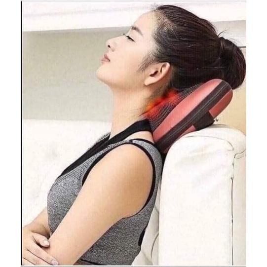 Gối Massage Hồng Ngoại 8 Bi Magic,Gối thư giã 8 bi xoay 360 độ