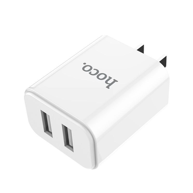 Củ Sạc Điện Thoại Hoco C62 - 2 Cổng  USB + Tặng kèm 01 Ghế Đỡ Điện Thoại Đa Năng T2 - Hàng CHính Hãng