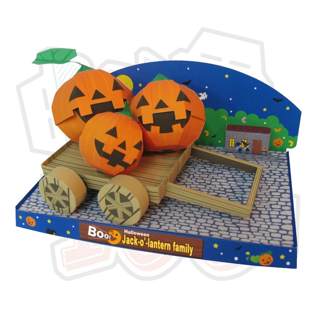 Mô hình giấy Lễ hội Halloween Bí ma Jack-o'-lantern Family