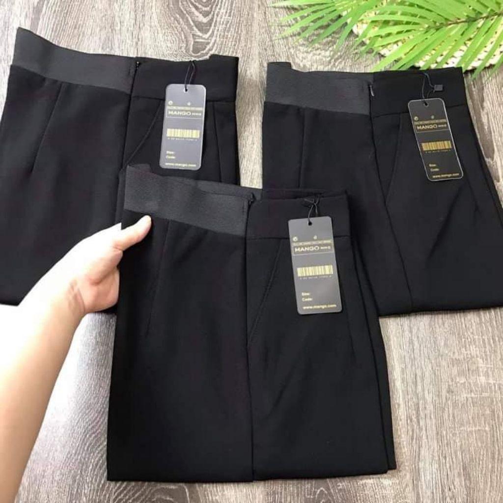 Quần Baggy Nữ Cạp Chun Sau- Baggy Cạp Cao Khóa Sườn-Quần Âu Vải Không Bị Nhăn 1 Màu