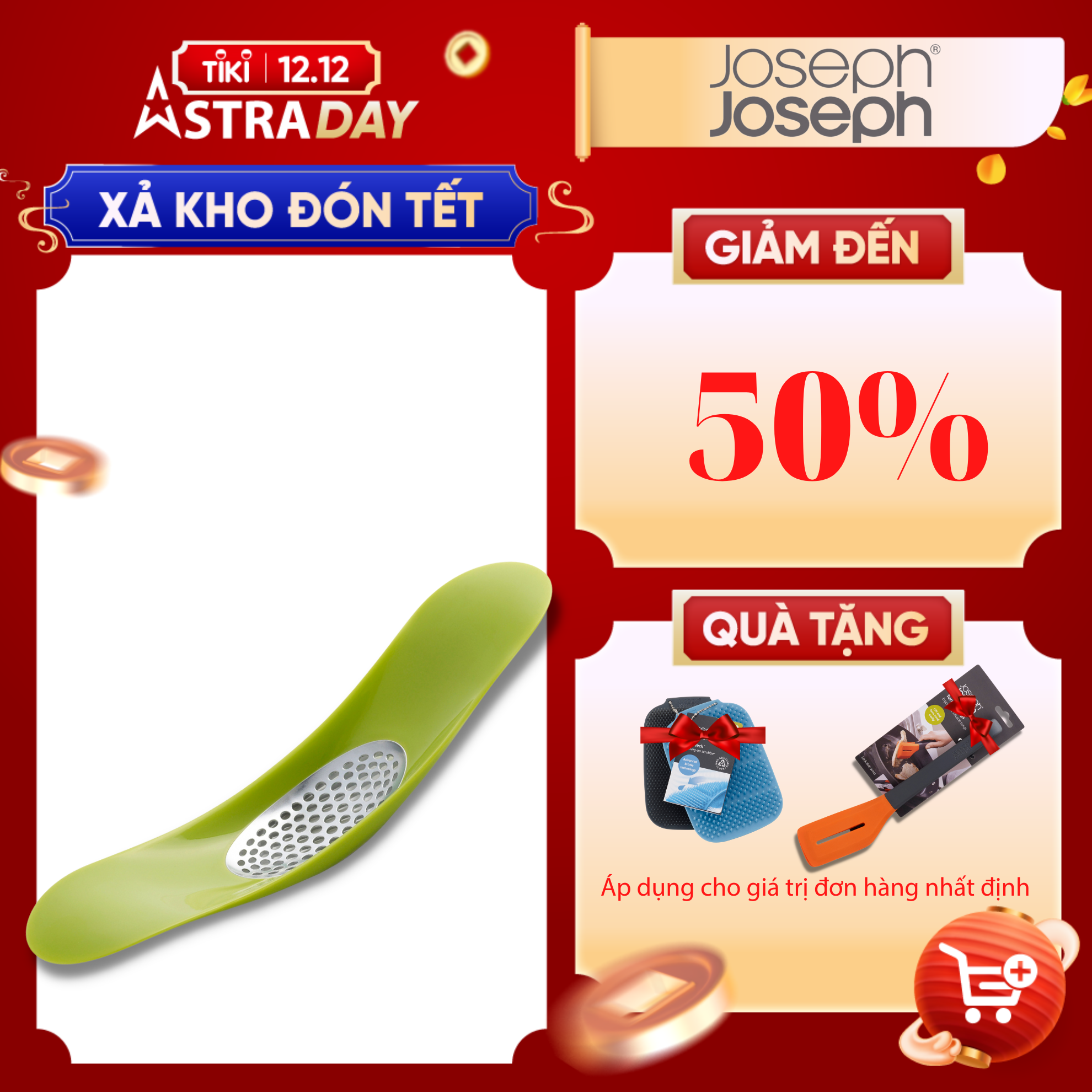 Joseph Joseph - Dụng cụ nghiền tỏi cao cấp Rocker Garlic Crusher Green 200621