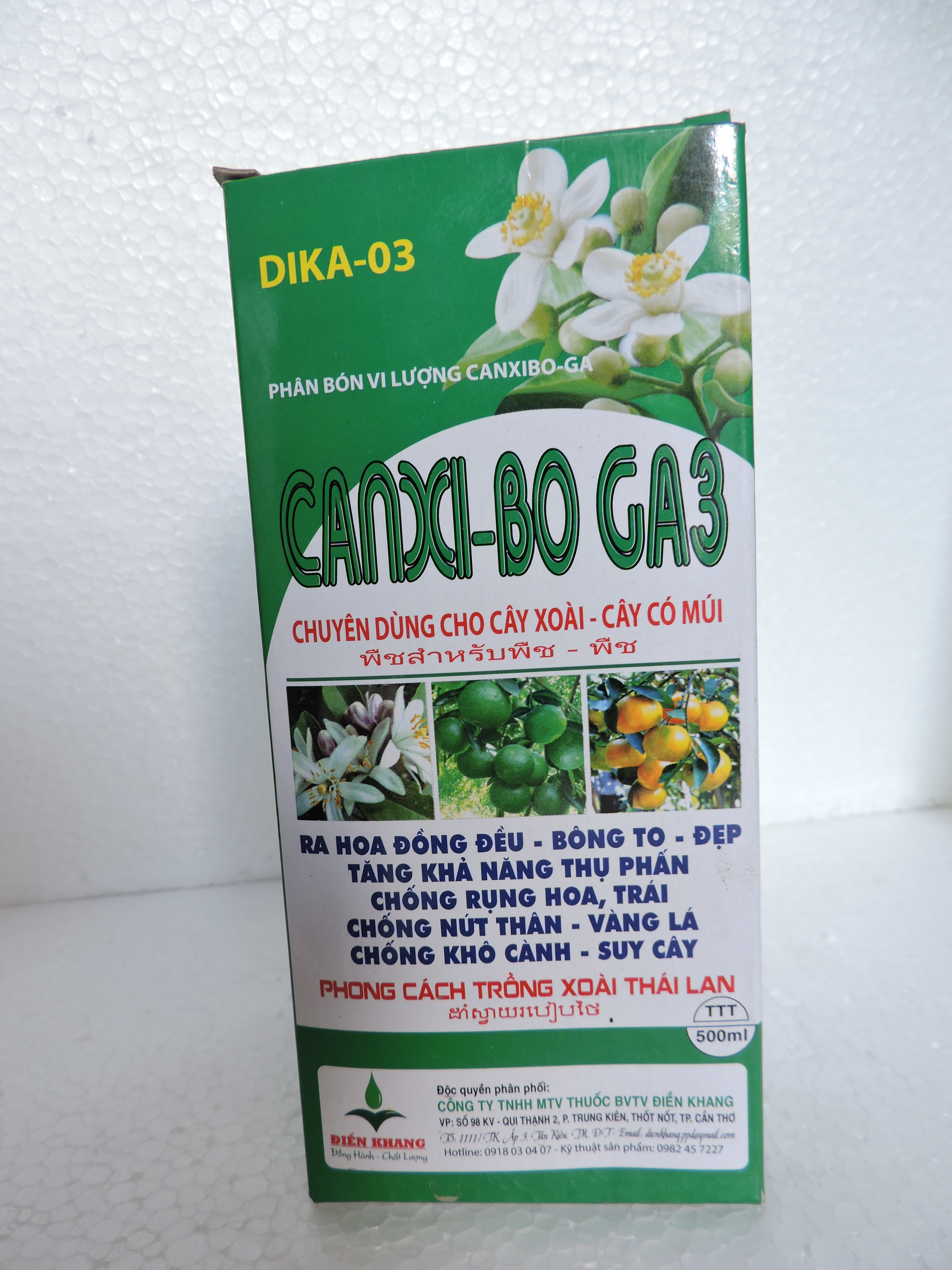 Phân Bón lá Vi Lượng CanxiBo - Ga,  CANXI - BO GA3 Ra hoa đồng đều, Hoa To, Đẹp, Tăng khả năng thụ phấn, Chống rụng hoa trái, Chống nứt thân, vàng lá, chống khô cành, suy cây