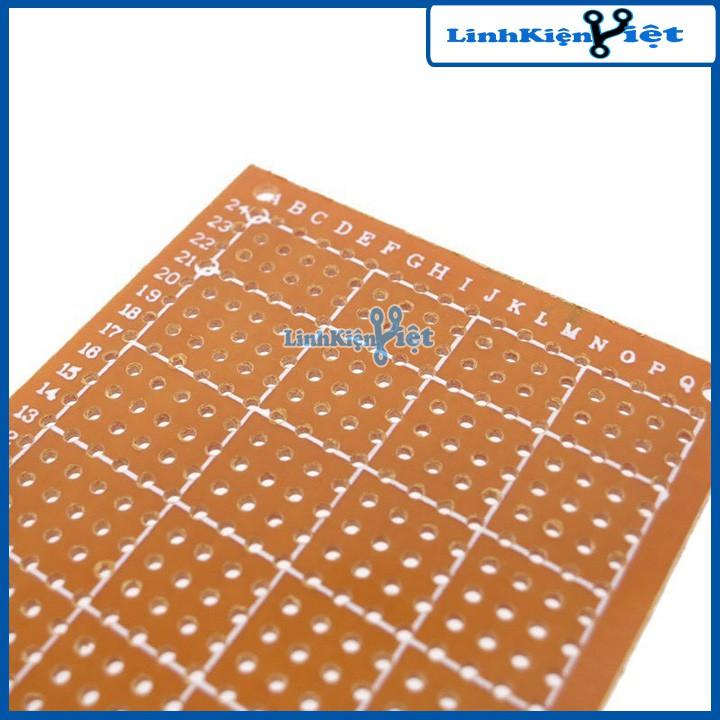 Phíp Đồng Lỗ - Bảng Mạch Đục Lỗ Sẵn PCB Nâu Kích Thước 5x7cm