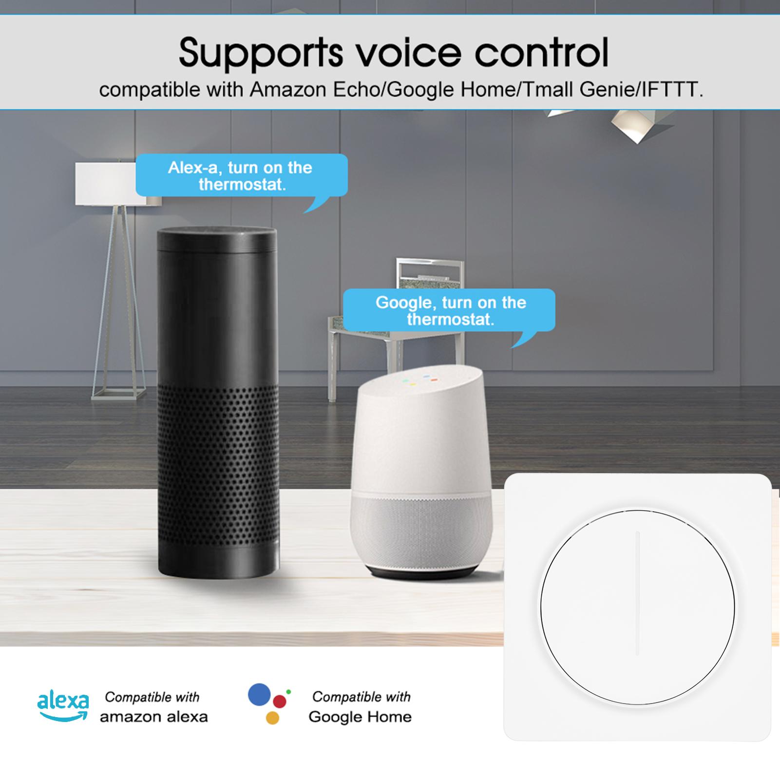 Smart WiFi Light Switch Compatible with Alexa Google Home with Remote Control Single-Pole Neutral Wire Required Tuya