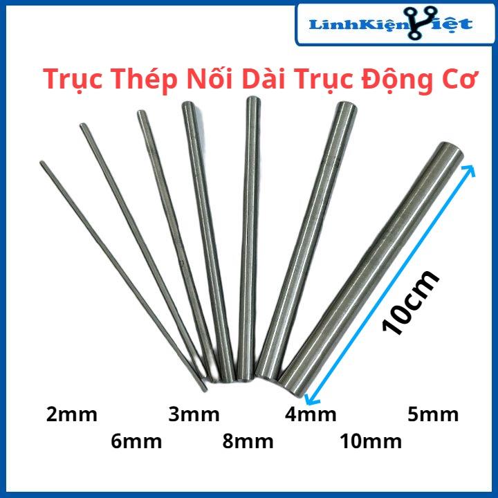 Trục thép nối dài trục động cơ chiều dài 10cm đường kính trục từ 2mm-10mm đa dạng