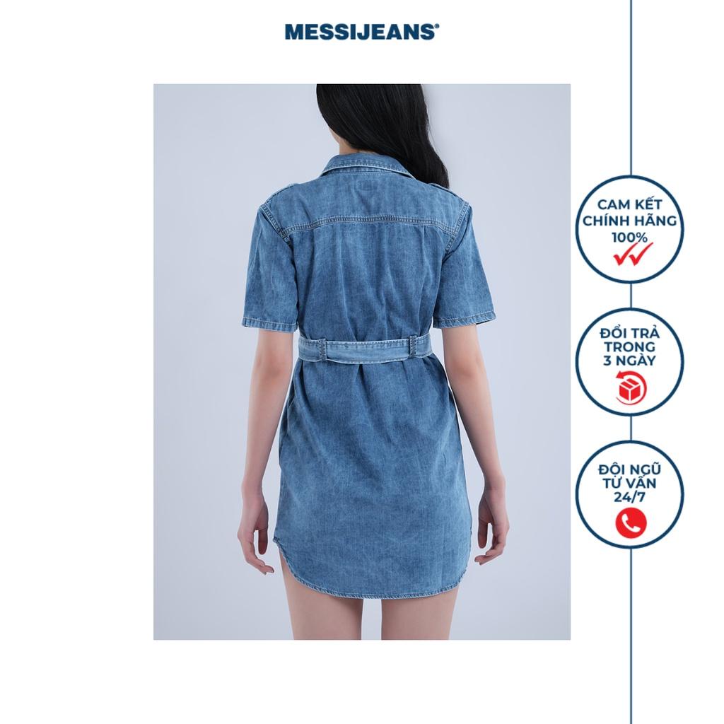 Đầm nữ jeans thắt nơ eo MESSI WJF0128-21
