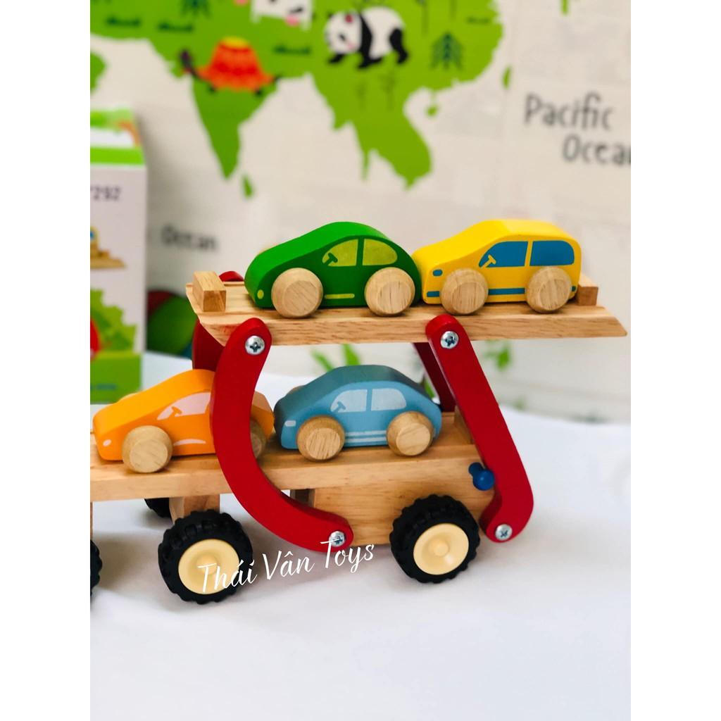 Đồ chơi Xe Trượt Xe Chở Hàng hai tầng bằng gỗ | Xe 2 tầng Winwintoys