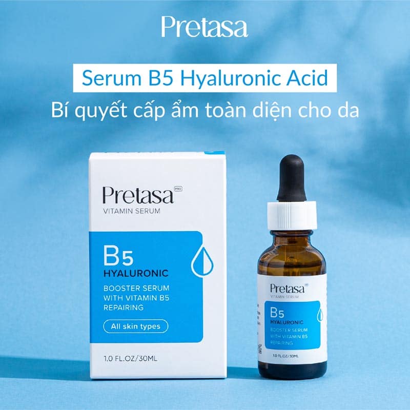 Serum cấp ẩm phục hồi da PRETASA B5 Hyaluronic - Hàng Chính Hãng