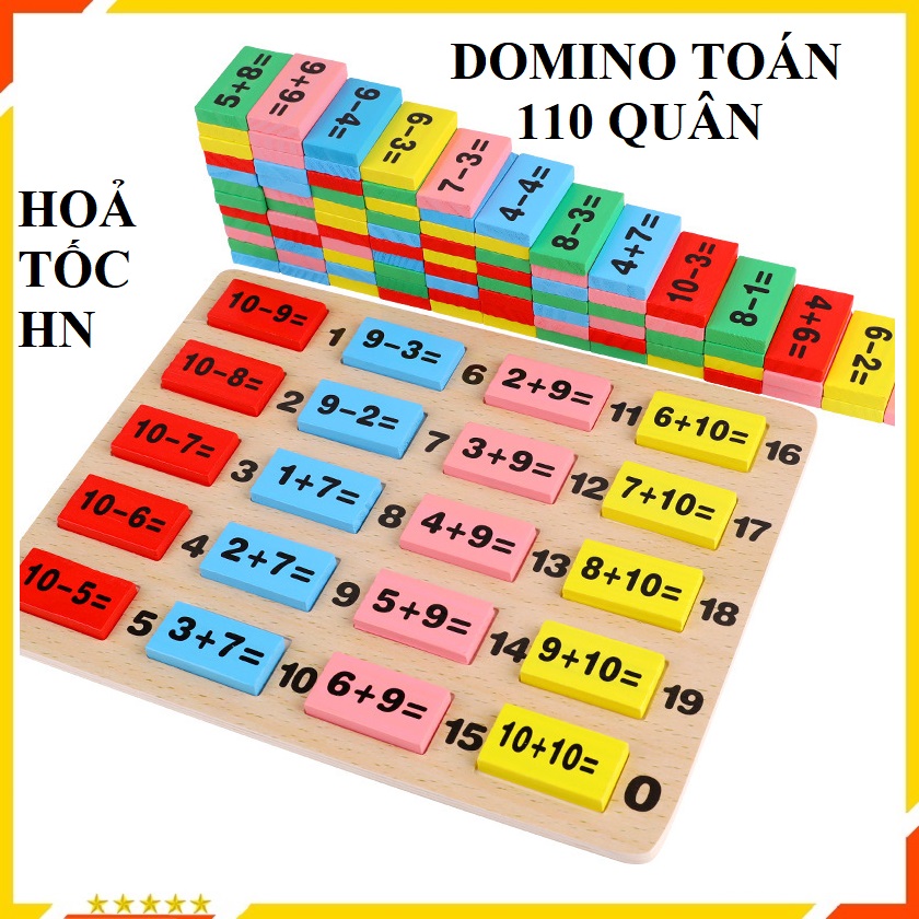 Đồ Chơi Trí Tuệ Cho Bé, Domino Toán Học 110 Quân, Đồ Chơi Giáo Dục, Giúp Con Vừa Chơi Domino Vừa Học Toán