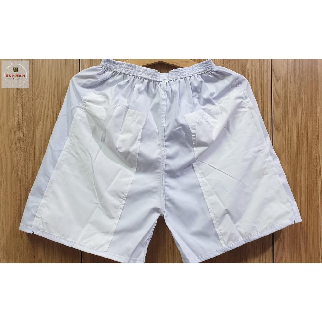 Quần Đùi Nam Kaki Đáy Nem Thể Thao Trắng SUNMEN Size Từ 45-75kg,Phù hợp mặc nhà,mặc ngủ thoáng mát