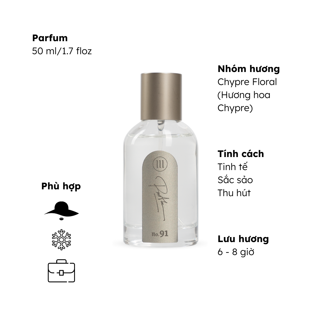Nước hoa nữ tính tinh tế, sắc sảo, thu hút No.91 (Iris) Morra - dạng xịt