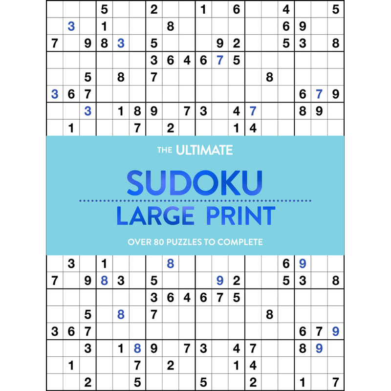 Sách Large Print Puzzle Book - Sudoku - Aqua