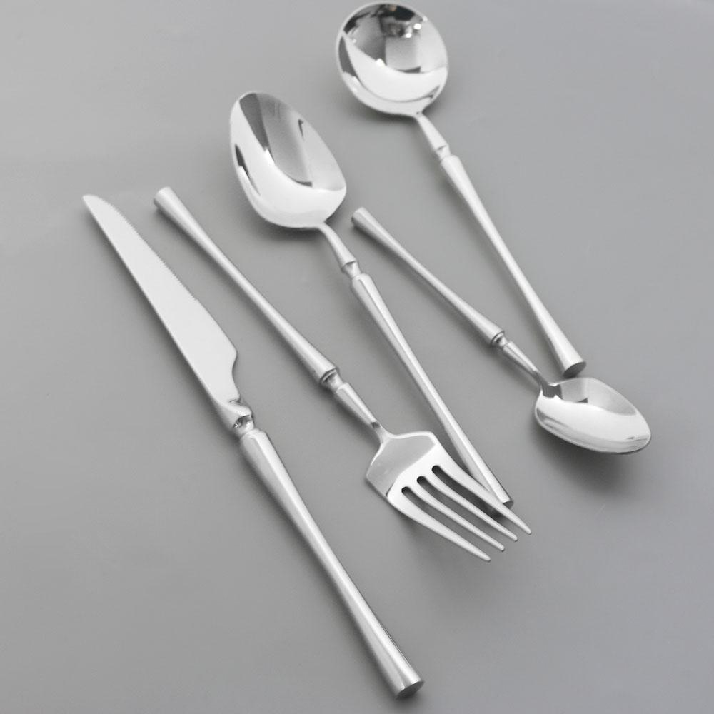 5 Chiếc Tím Chén Ăn Bộ 304 Bộ Dao Kéo Hợp Kim Inox Bộ Dao Muỗng Nĩa Thìa Bộ Đồ Ăn Phương Tây Gương Bếp Kiềng Bạc Bộ