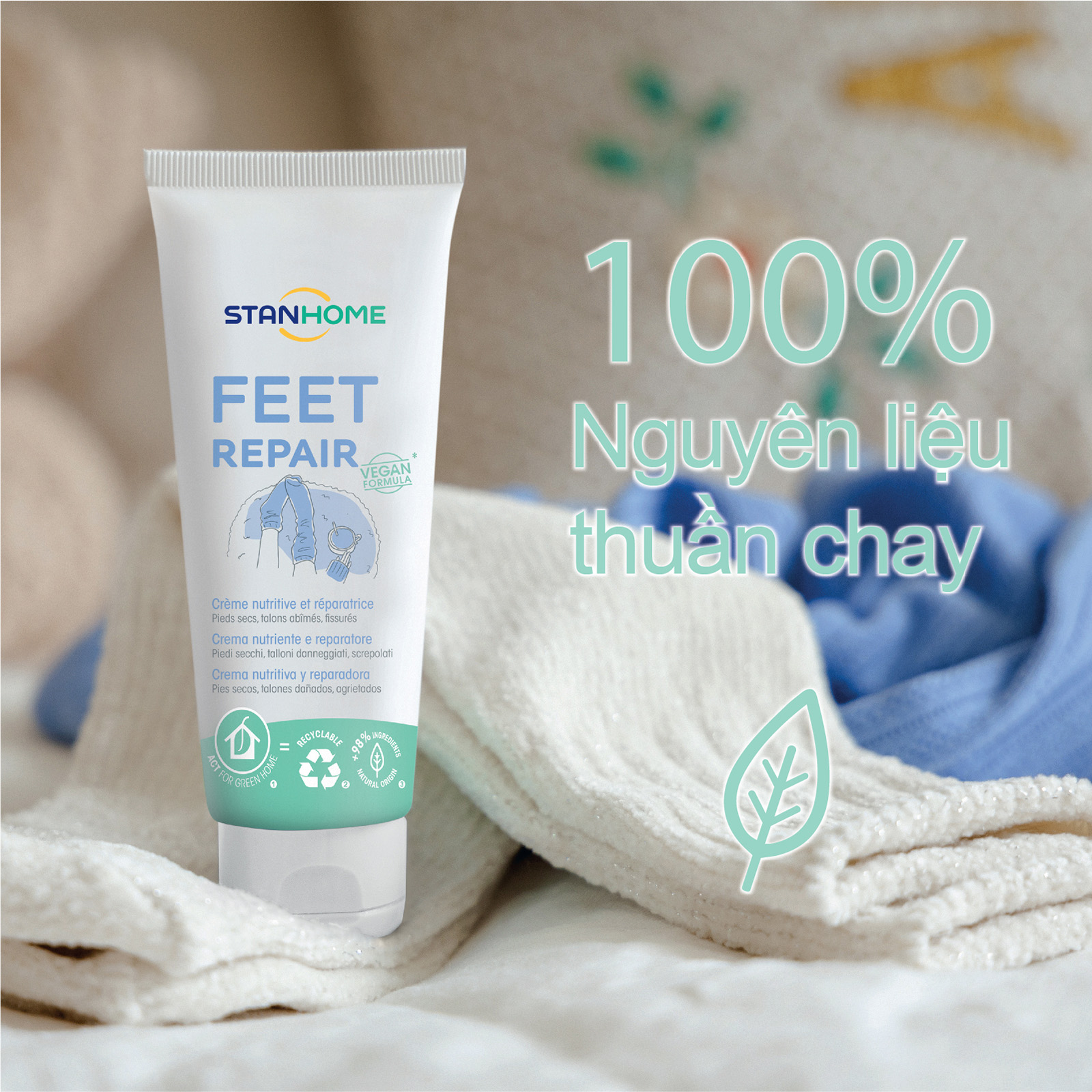 Kem dưỡng ẩm làm mềm, mịn cho da chân Stanhome Feet Repair 75ml/tuýp