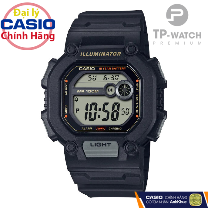 Đồng Hồ Nam Dây Nhựa Casio Standard W-737HX-1AVDF Chính Hãng - W-737HX-1A Pin 10 Năm