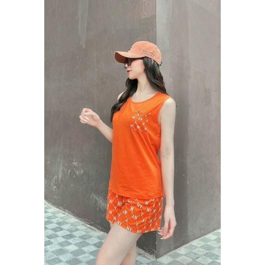 BỘ ĐÙI CAO CẤP Sét bộ đồ sát nách nữ in logo sét bộ đi chơi măc nhà siêu kute