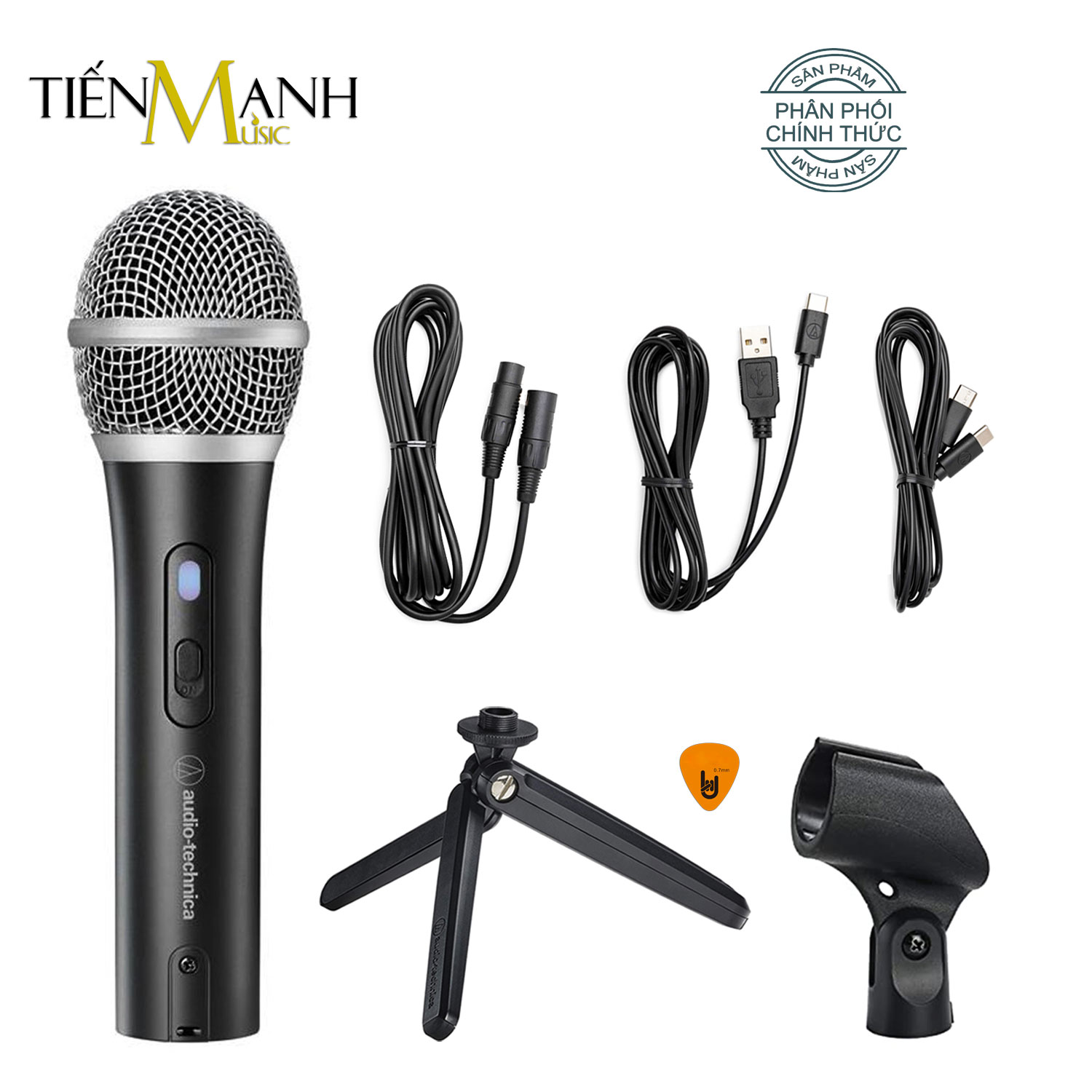 Micro Audio Technica ATR2100X USB Mic Thu âm Phòng Studio ATR2100, Microphone Dynamic ATR2100x-USB, ATR 2100X, 2100 Hàng Chính Hãng - Kèm Móng Gẩy DreamMaker