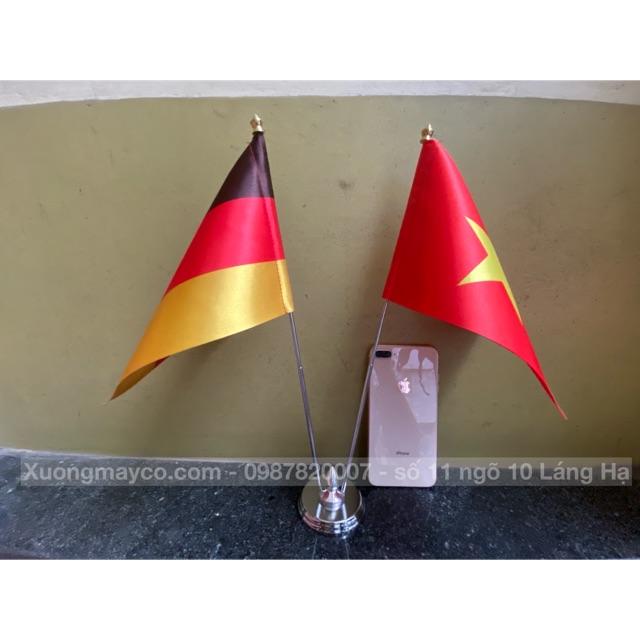 Cờ để bàn Việt Nam - Đức đế đôi inox