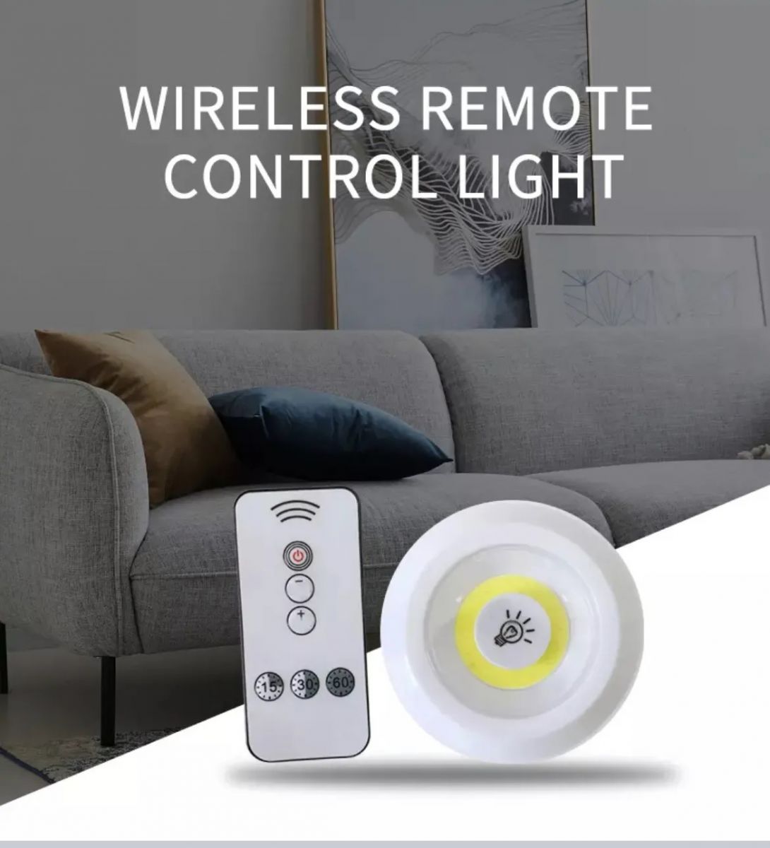 Combo 3 Đèn Led Dán Tường Hẹn Giờ Có Remote Điều Khiển
