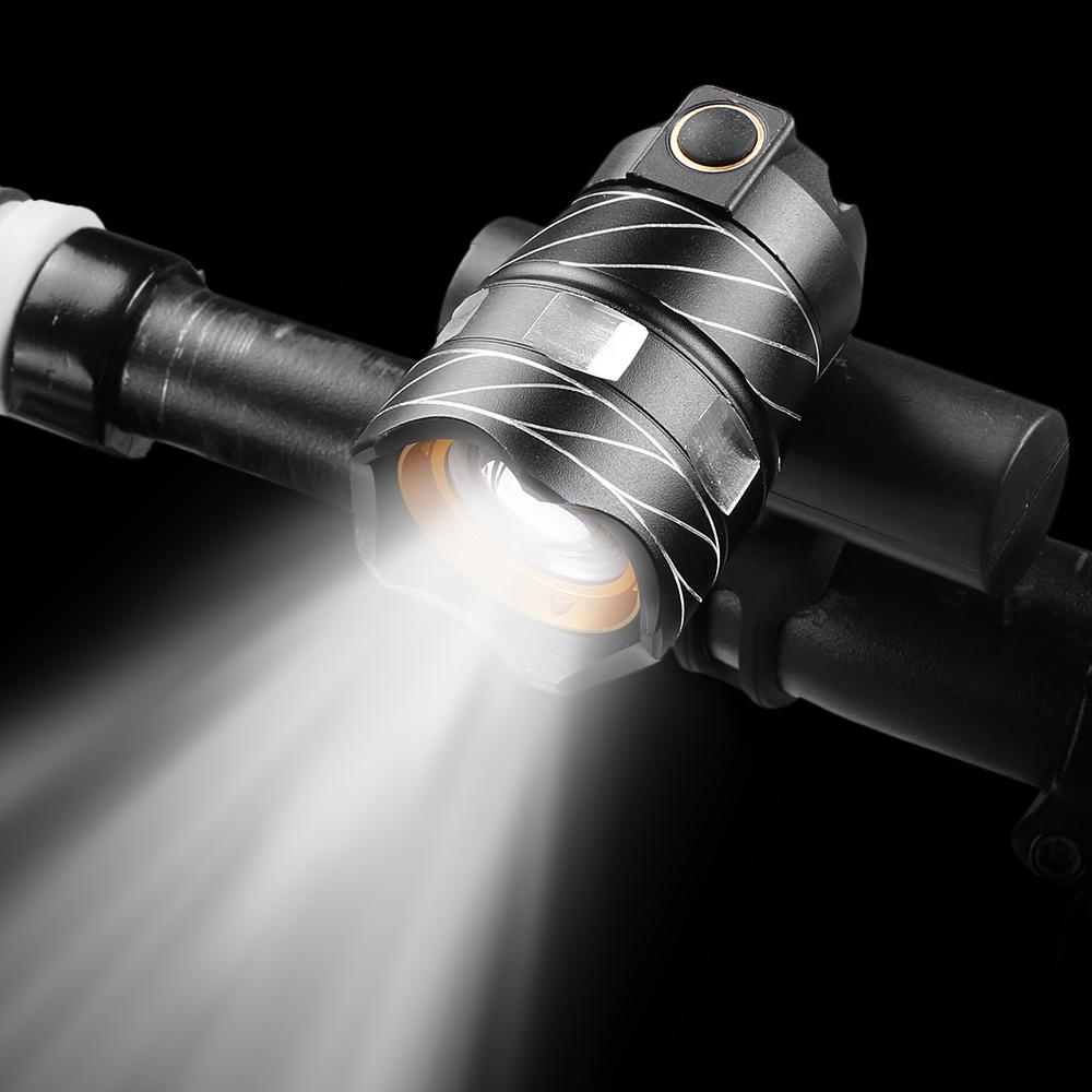 Đèn LED pha trước xe đạp với 3 chế độ chiếu sáng : Cao, thấp, chớp nhanh.
