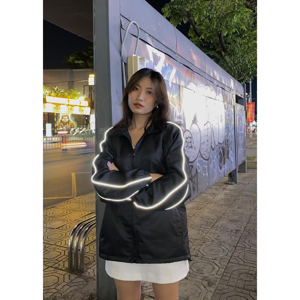 Áo khoác dù viền đen phản quang unisex - áo gió jacket nam nữ - SHOP MAYLAN
