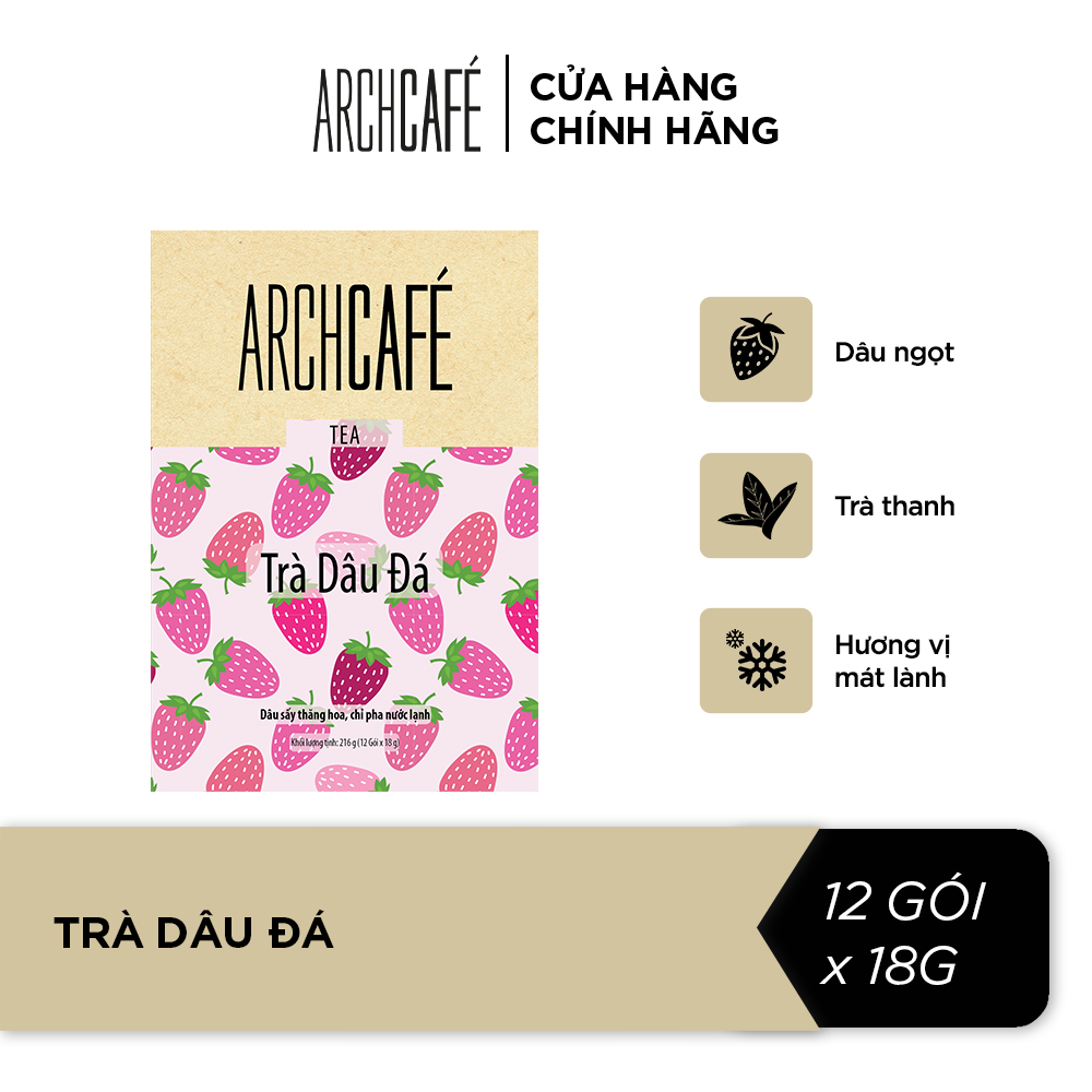 Combo 3 Trà Dâu Đá - Trà trái cây hoà tan Archcafé (hộp 12 gói x 18g)