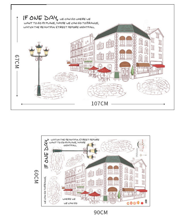 Decal trang trí tường - Quàn cà phê phong cách pháp