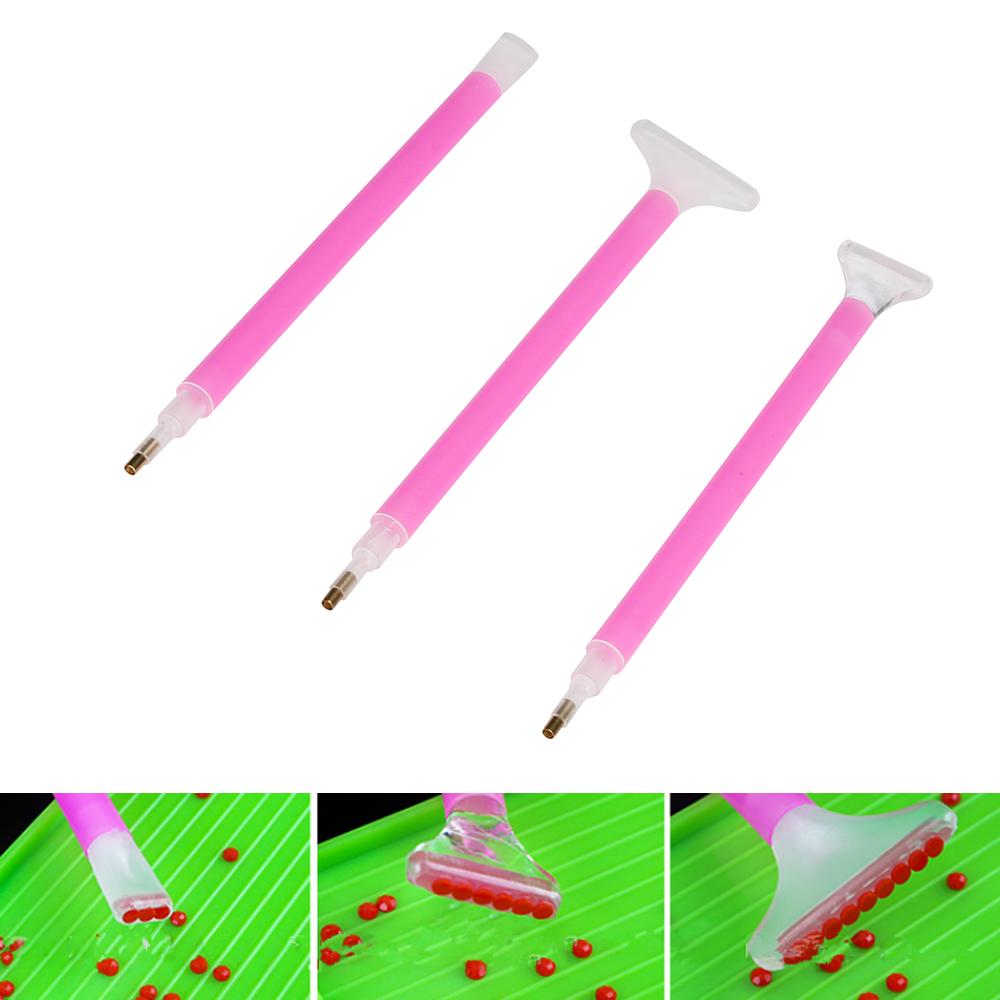 Bộ 11 món làm tranh sơn kim cương 5D gồm khoan điểm + Keo + Khay nhựa + Vòng 8 kim cương