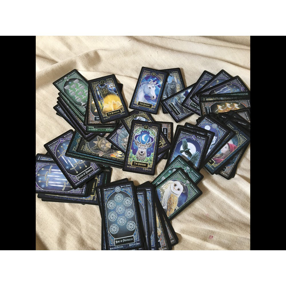 [Size Gốc] Bộ Bài Familiars Tarot 78 Lá 7x12 Cm Tặng Đá Thanh Tẩy