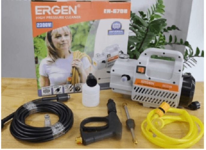 Máy rửa xe, máy xịt rửa xe cao ap EN-6708-2300W có vòi phun nước xịt rửa xe + Tặng găng tay bảo hộ