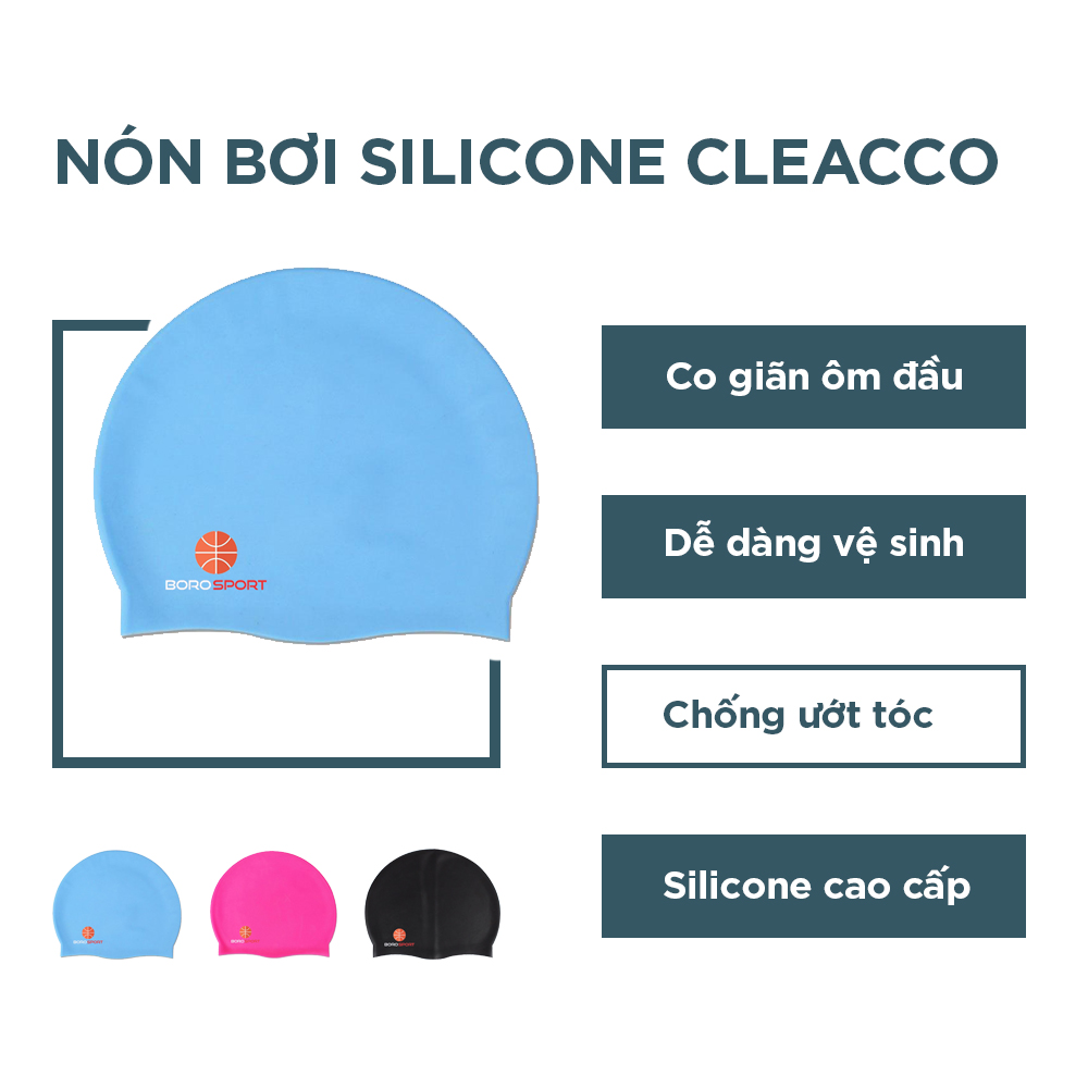 Nón bơi Boro silicone chống thấm ướt BORO SPORT