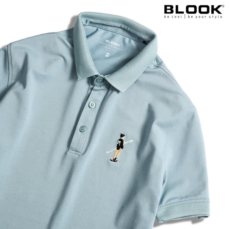 Áo polo nam slimfit BLOOK vải thun cá sấu cotton co giãn thêu hình trẻ trung 35031 ( HÌNH THẬT )