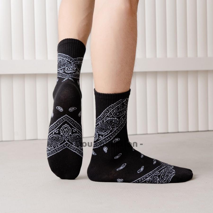 Vớ Tất Cotton Unisex Cổ Cao Họa Tiết BANDANA Phong Cách Đường Phố Cá Tính - Mã TV021