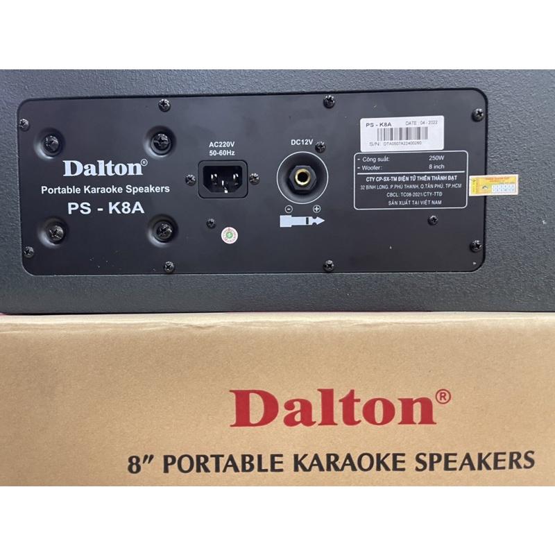 Loa Dalton PS-K8A di động Karaoke, Bluetooth, USB, 2 micro 250W, Bass 20. Hàng chính hãng