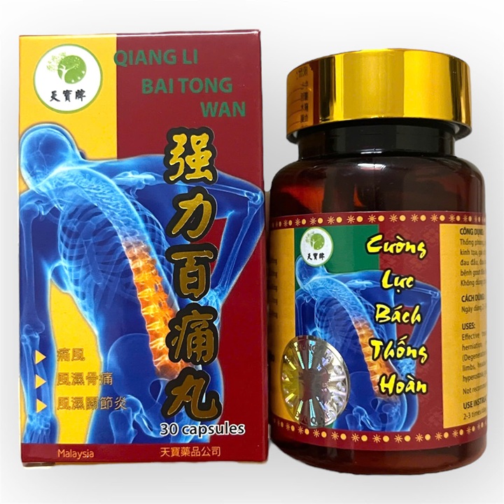 Viên uống Cường lực bách thống hoàn - Loại xịn - Hỗ trợ các vấn đề về đau nhức xương khớp xuất xứ Malaysia - Hộp 30 viên - Mã số 1434