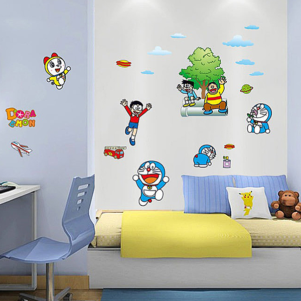Decal Dán Tường Trang Trí Nhà Cửa Tranh Doremon mẫu số 1 DB015