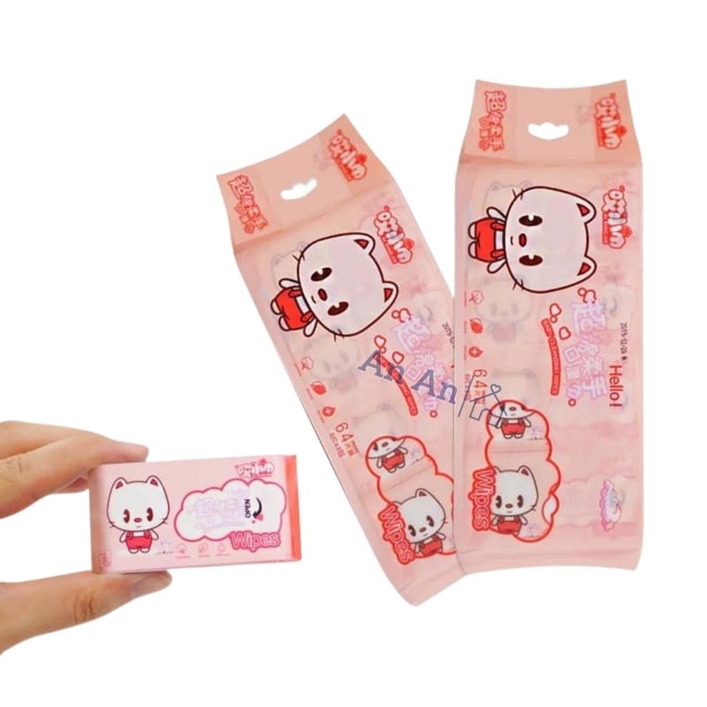 Khăn Giấy Ướt Mini Set 8 Gói Dễ Thương Bỏ Túi Tiện Lợi, Gói Khăn Ướt Tiện Dụng - BINZ