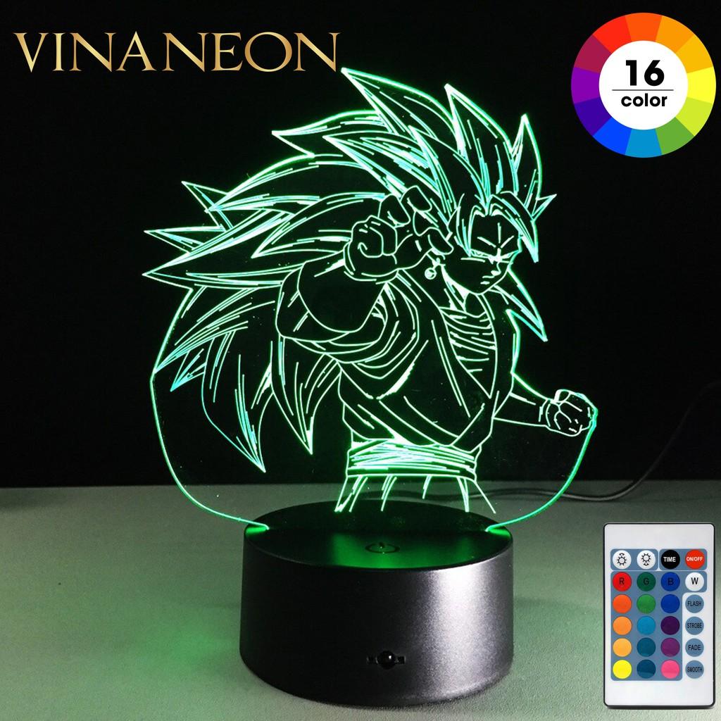 Đèn Neon Trang Trí ️Đèn Trang Trí Bàn Làm Việc Nhân Vật Songoku Đèn Led Trang Trí 3D Anime Dragon Ball