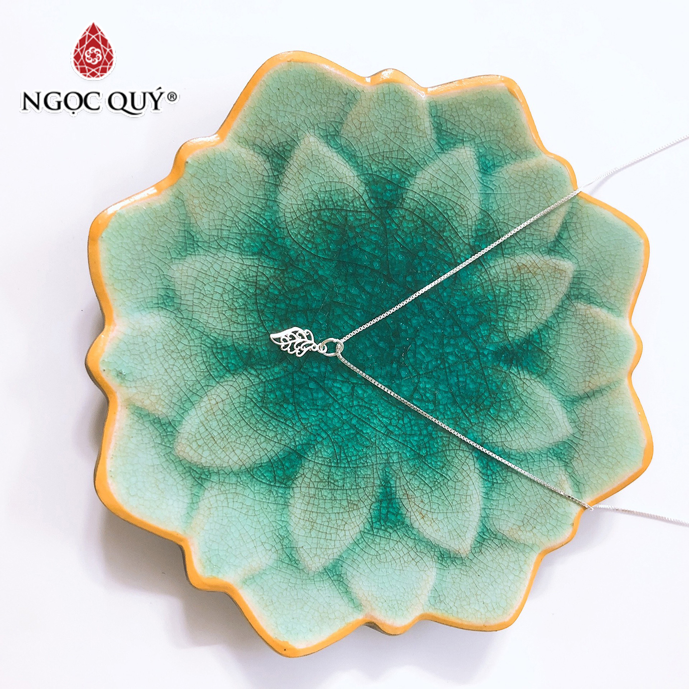 Dây chuyền bạc mặt chiếc lá - Ngọc Quý Gemstones