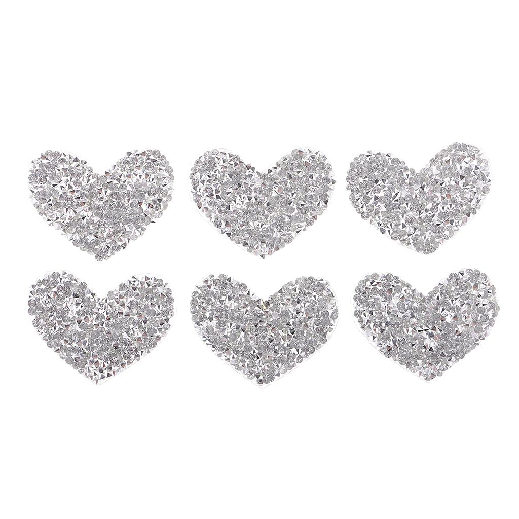 6x Rhinestone Sticker Sheet Applique for Handicrafts