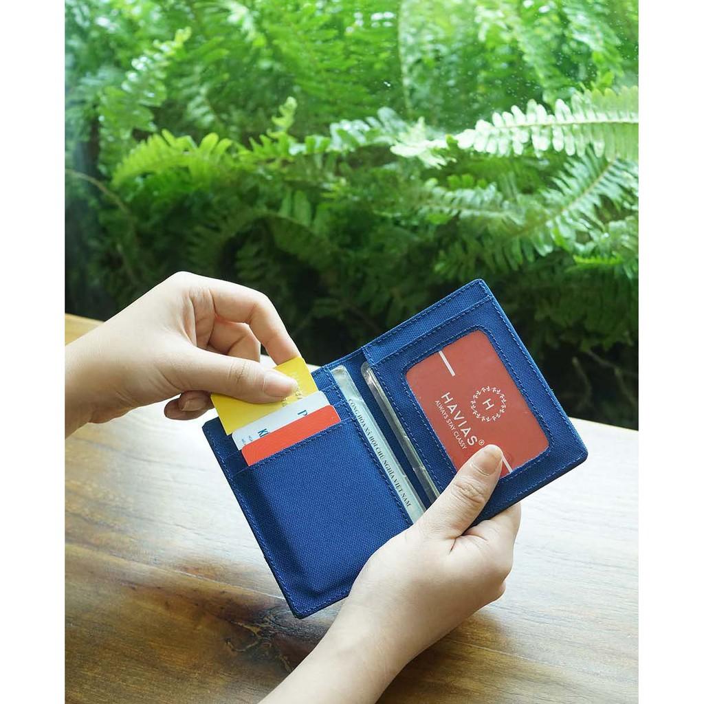 Ví Vải Modern Fabric Vertical Wallet HAVIAS - Xanh Rêu Phối Đỏ