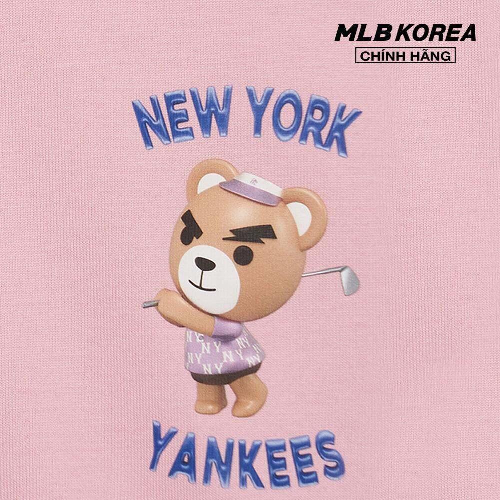 MLB - Áo thun unisex cổ tròn tay ngắn in hình dễ thương 3ATSE0334