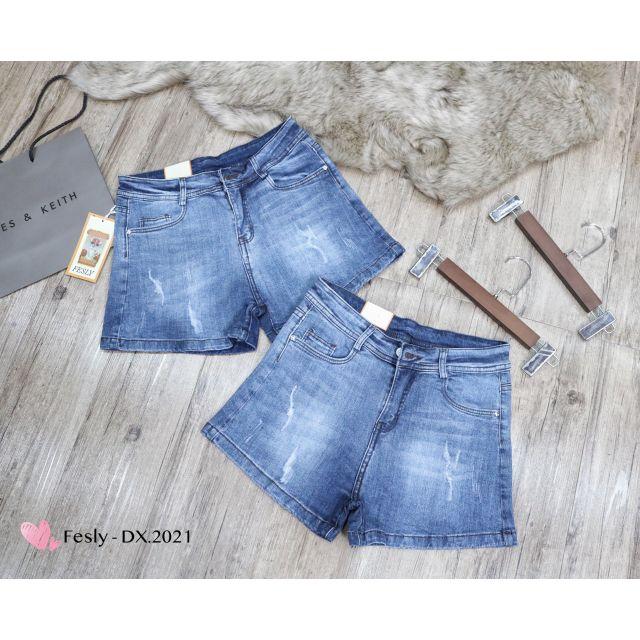 Quần Jeans Nữ Sooc Xanh Lưng Cao