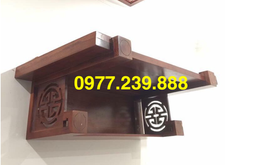 bàn thờ treo tường bằng gỗ sồi 61x107cm