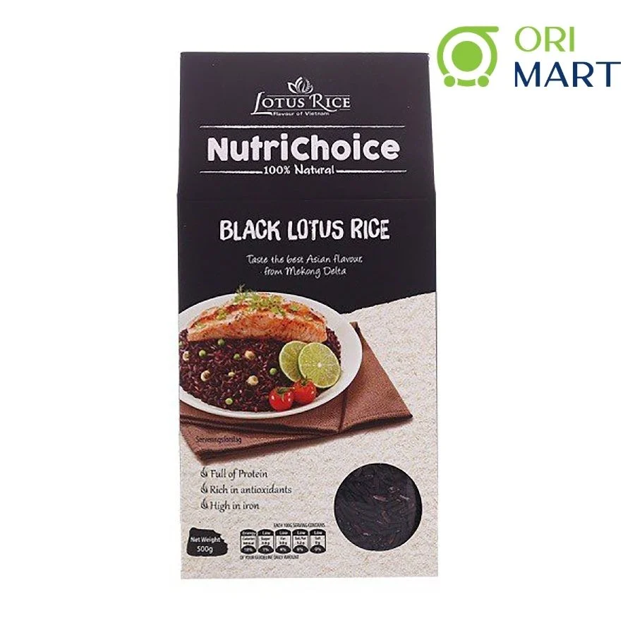 Combo 5 Gạo Lứt Tím Than Hữu Cơ NutriChoice Black Lotus Rice Gói 500g Thơm Ngon Giàu Dinh Dưỡng ORIMART