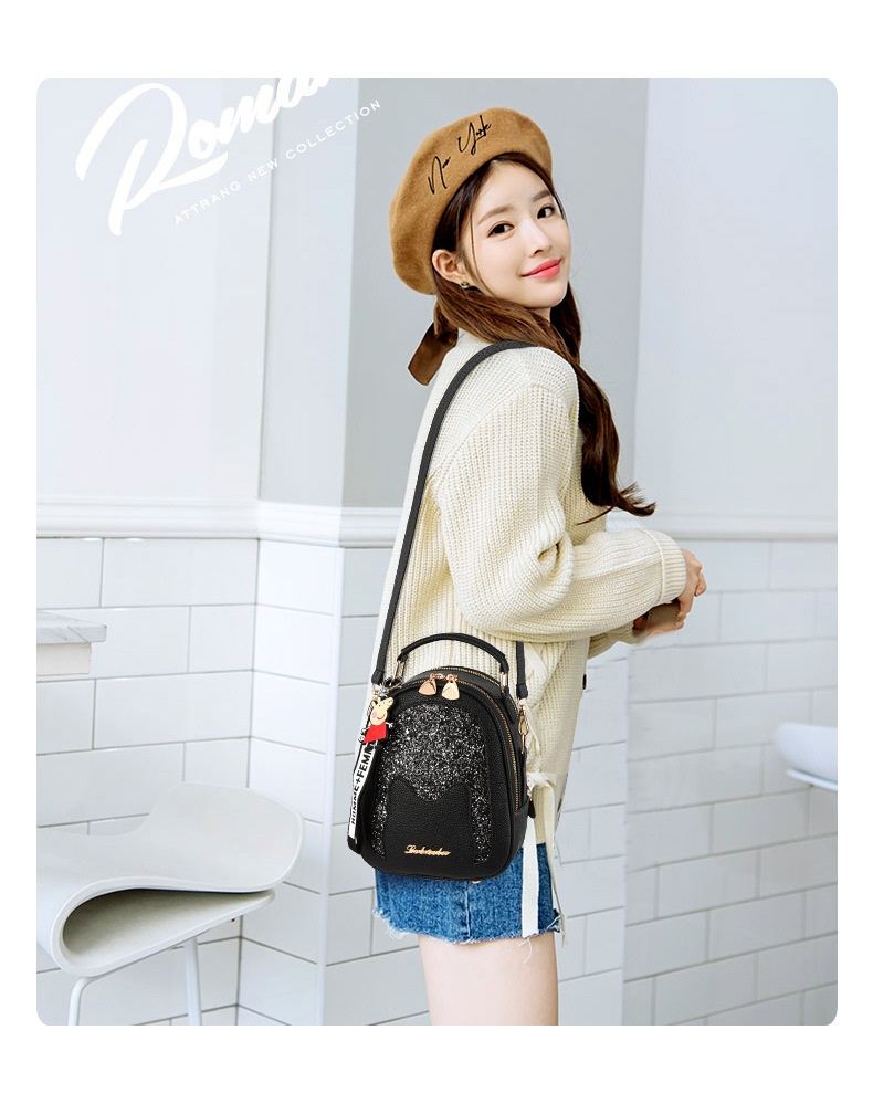 Balo Mini Da Nữ Tai Mèo Cute, Đeo 2 Kiểu, Tặng Móc Khóa